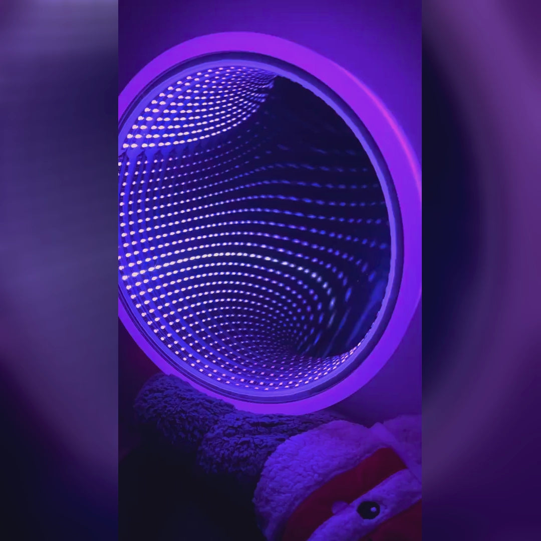 Load video: Lucy's Sensory Circular Infinity Mirror